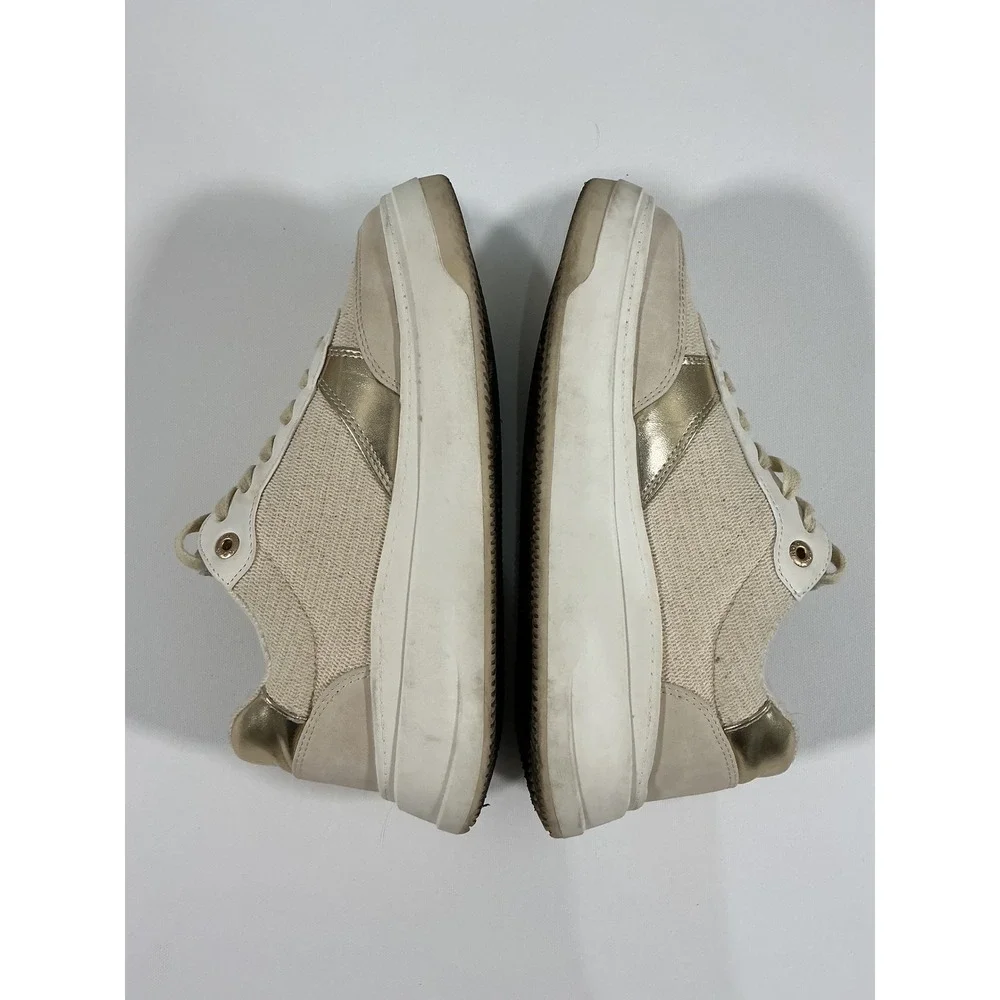 Roxy Carver Women's Sneakers Cream Gold Chunky Platform Size 7.5